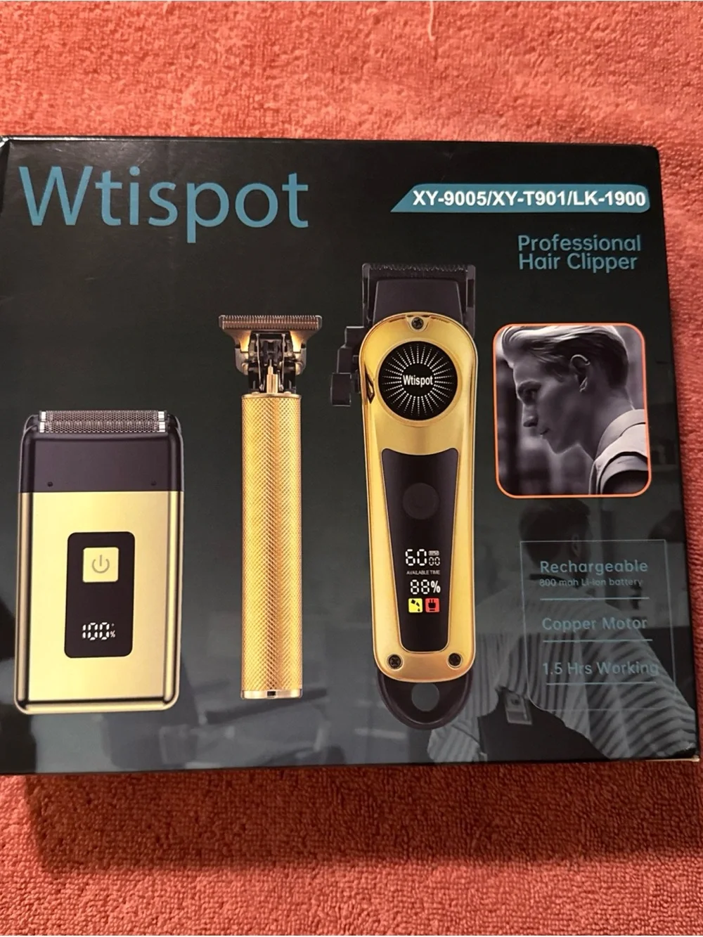 Gold Professional Hair Clipper Kit for Men